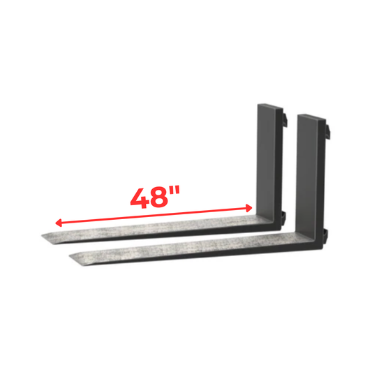 1.50" x 12" x 48" Forklift Forks - Class 4, Full Taper & Polish, 16,200 lb Capacity (Pair)